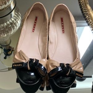 Prada patent leather ballerina flats